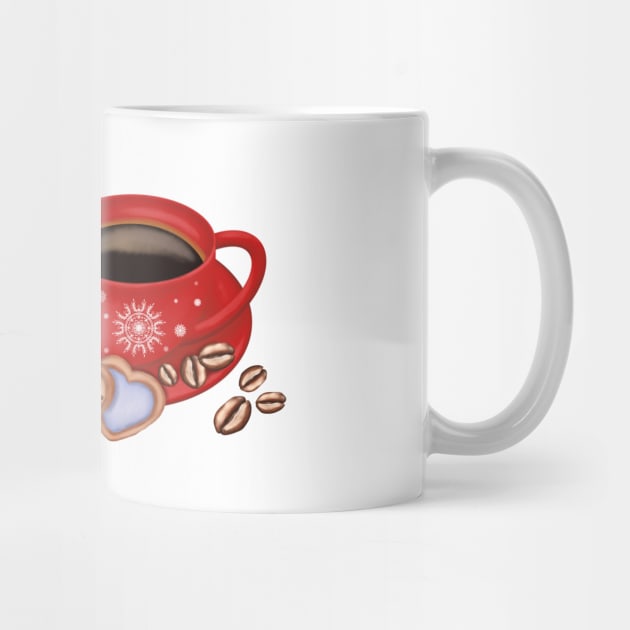 Christmas Coffee Mug And Cookies. by Kisby